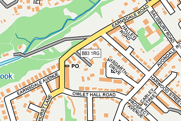 BB3 1RG map - OS OpenMap – Local (Ordnance Survey)
