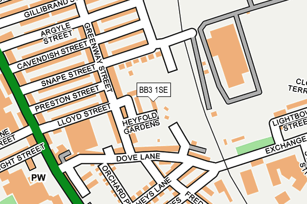 BB3 1SE map - OS OpenMap – Local (Ordnance Survey)