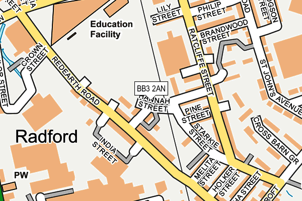 BB3 2AN map - OS OpenMap – Local (Ordnance Survey)