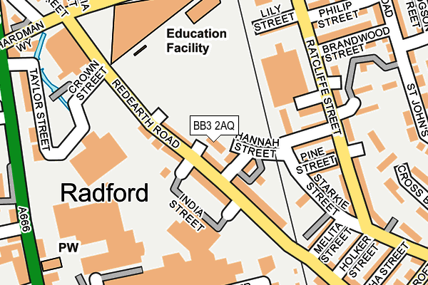 BB3 2AQ map - OS OpenMap – Local (Ordnance Survey)