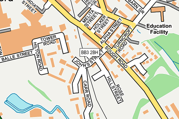 BB3 2BH map - OS OpenMap – Local (Ordnance Survey)
