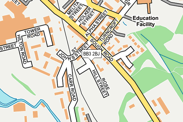 BB3 2BJ map - OS OpenMap – Local (Ordnance Survey)