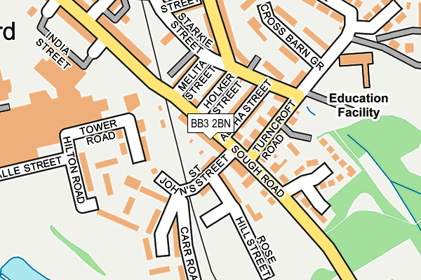 BB3 2BN map - OS OpenMap – Local (Ordnance Survey)