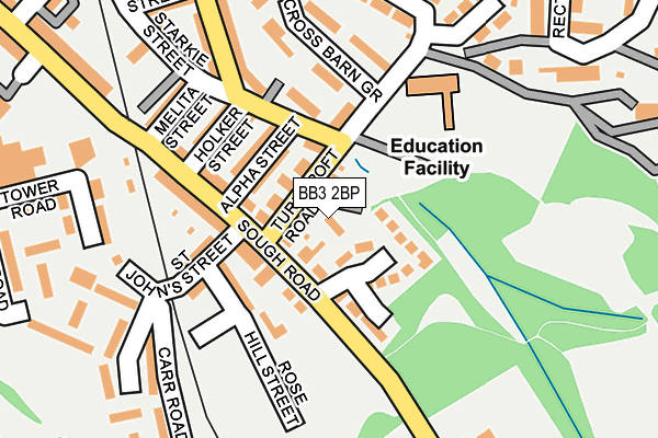 BB3 2BP map - OS OpenMap – Local (Ordnance Survey)