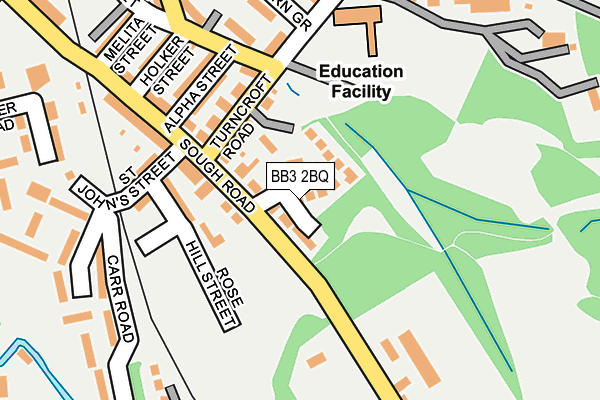 BB3 2BQ map - OS OpenMap – Local (Ordnance Survey)