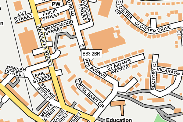 BB3 2BR map - OS OpenMap – Local (Ordnance Survey)