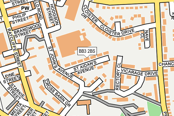 BB3 2BS map - OS OpenMap – Local (Ordnance Survey)