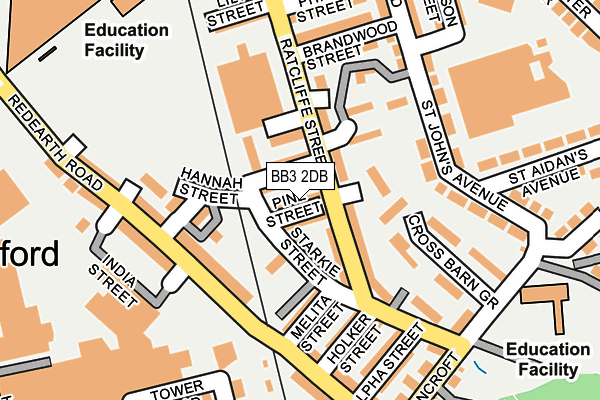 BB3 2DB map - OS OpenMap – Local (Ordnance Survey)