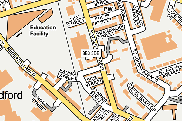 BB3 2DE map - OS OpenMap – Local (Ordnance Survey)