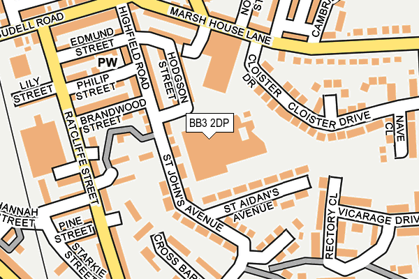 BB3 2DP map - OS OpenMap – Local (Ordnance Survey)