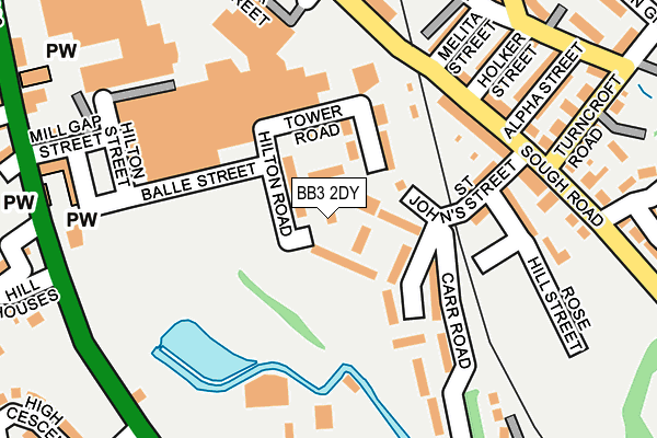 BB3 2DY map - OS OpenMap – Local (Ordnance Survey)