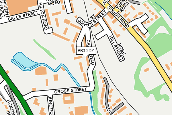 BB3 2DZ map - OS OpenMap – Local (Ordnance Survey)