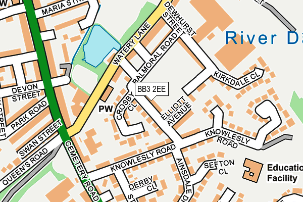 BB3 2EE map - OS OpenMap – Local (Ordnance Survey)