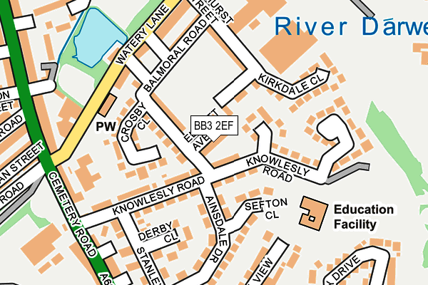 BB3 2EF map - OS OpenMap – Local (Ordnance Survey)