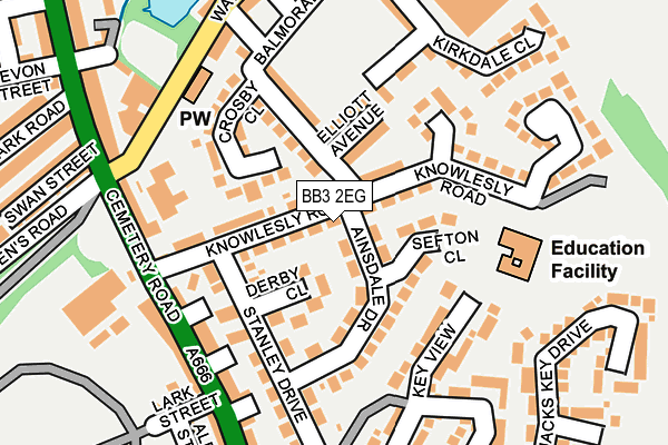 BB3 2EG map - OS OpenMap – Local (Ordnance Survey)