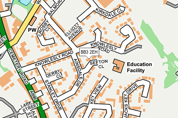 BB3 2EH map - OS OpenMap – Local (Ordnance Survey)