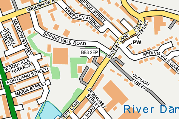 BB3 2EP map - OS OpenMap – Local (Ordnance Survey)