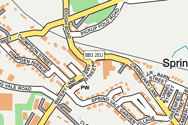 BB3 2EU map - OS OpenMap – Local (Ordnance Survey)