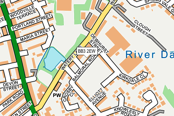 BB3 2EW map - OS OpenMap – Local (Ordnance Survey)