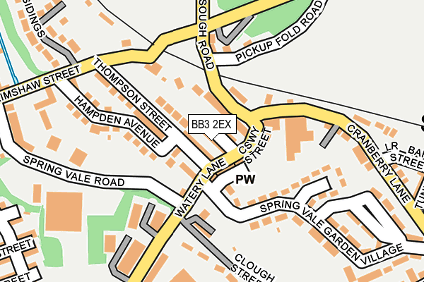 BB3 2EX map - OS OpenMap – Local (Ordnance Survey)