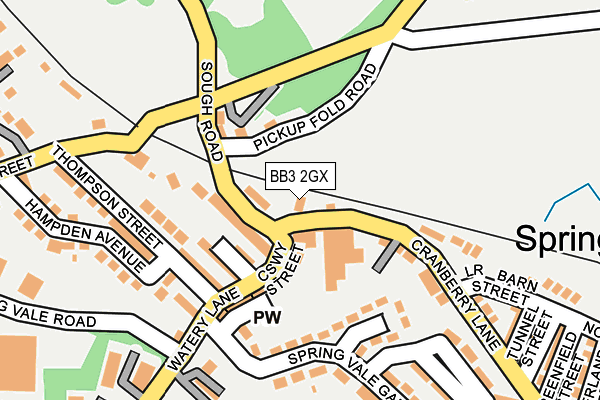 BB3 2GX map - OS OpenMap – Local (Ordnance Survey)