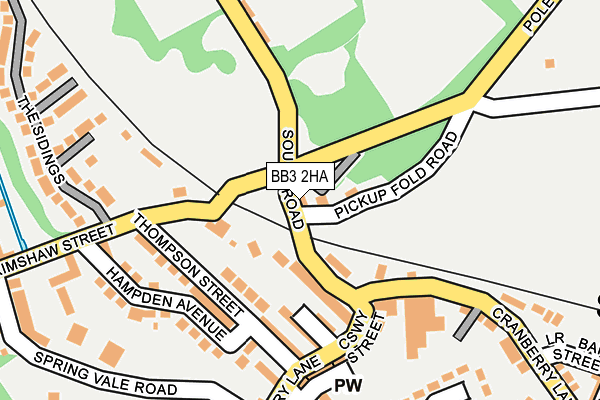 BB3 2HA map - OS OpenMap – Local (Ordnance Survey)