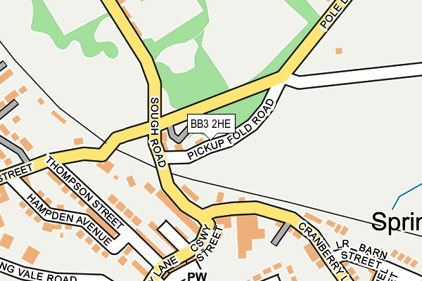 BB3 2HE map - OS OpenMap – Local (Ordnance Survey)
