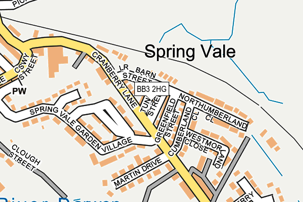 BB3 2HG map - OS OpenMap – Local (Ordnance Survey)