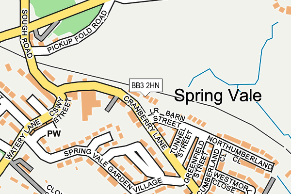 BB3 2HN map - OS OpenMap – Local (Ordnance Survey)