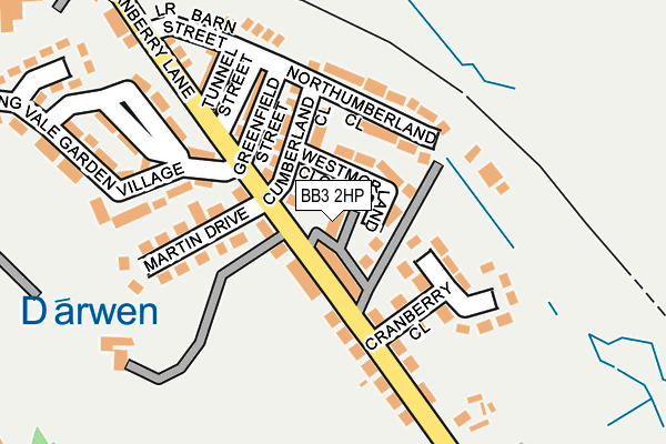 BB3 2HP map - OS OpenMap – Local (Ordnance Survey)