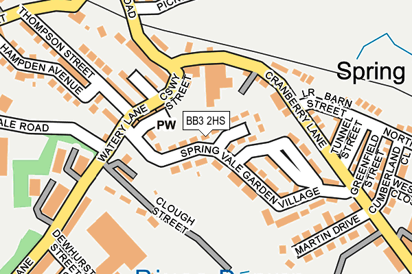 BB3 2HS map - OS OpenMap – Local (Ordnance Survey)