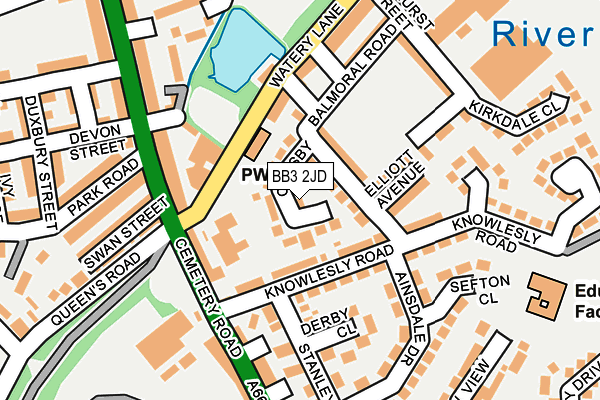 BB3 2JD map - OS OpenMap – Local (Ordnance Survey)