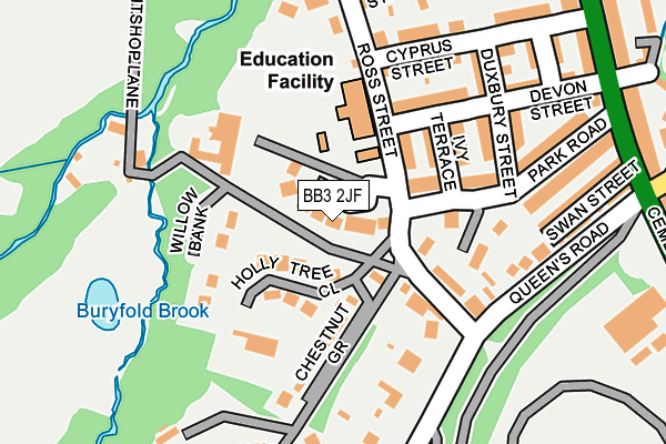 BB3 2JF map - OS OpenMap – Local (Ordnance Survey)