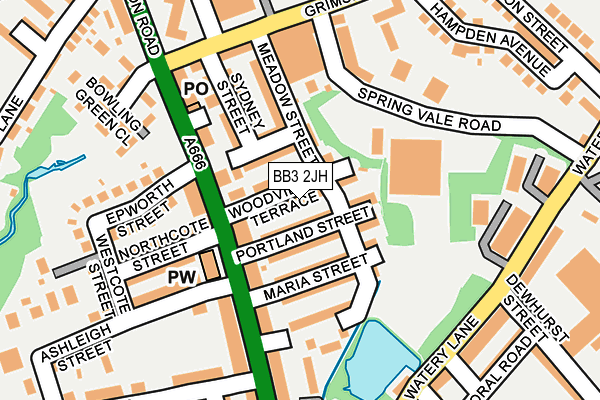 BB3 2JH map - OS OpenMap – Local (Ordnance Survey)
