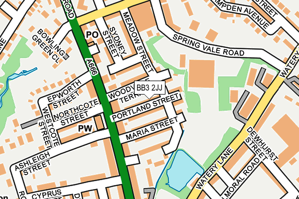 BB3 2JJ map - OS OpenMap – Local (Ordnance Survey)