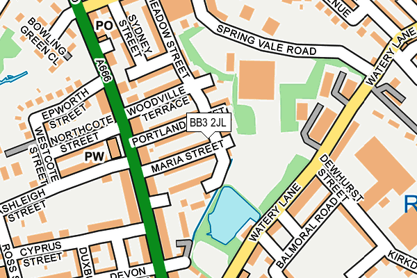 BB3 2JL map - OS OpenMap – Local (Ordnance Survey)