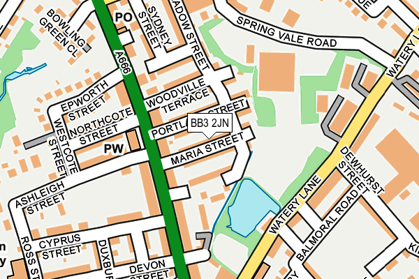 BB3 2JN map - OS OpenMap – Local (Ordnance Survey)