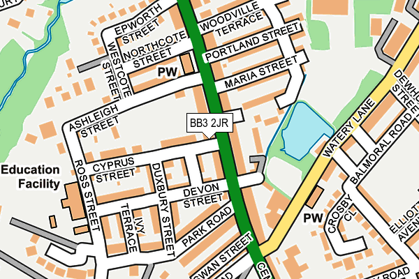 BB3 2JR map - OS OpenMap – Local (Ordnance Survey)