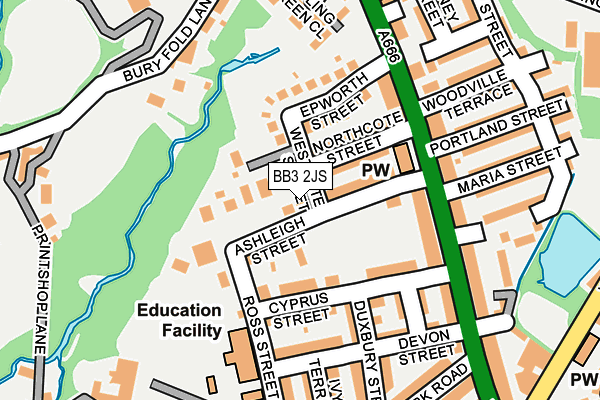 BB3 2JS map - OS OpenMap – Local (Ordnance Survey)