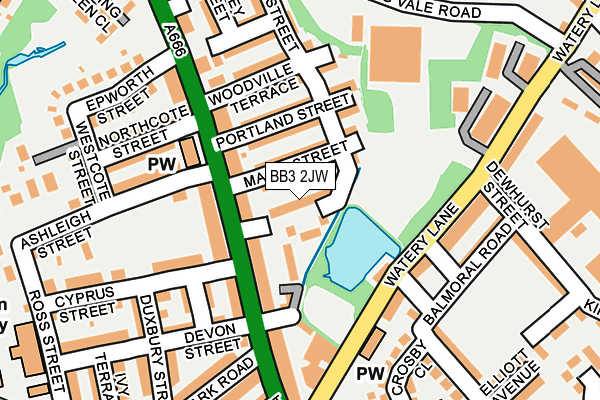 BB3 2JW map - OS OpenMap – Local (Ordnance Survey)