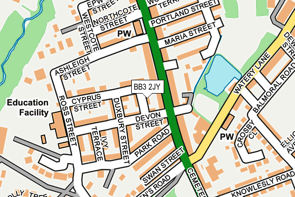 BB3 2JY map - OS OpenMap – Local (Ordnance Survey)