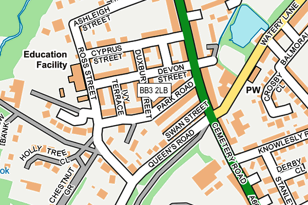 BB3 2LB map - OS OpenMap – Local (Ordnance Survey)