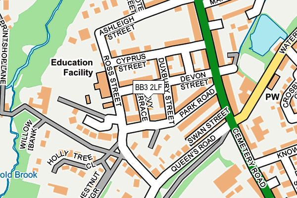BB3 2LF map - OS OpenMap – Local (Ordnance Survey)