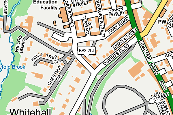 BB3 2LJ map - OS OpenMap – Local (Ordnance Survey)