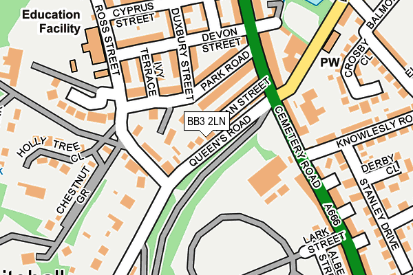 BB3 2LN map - OS OpenMap – Local (Ordnance Survey)