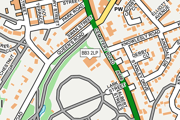 BB3 2LP map - OS OpenMap – Local (Ordnance Survey)
