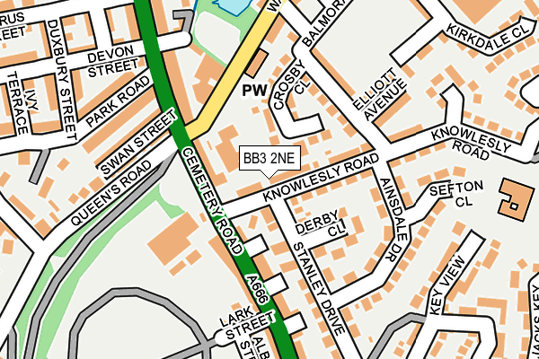 BB3 2NE map - OS OpenMap – Local (Ordnance Survey)