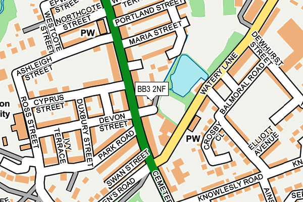 BB3 2NF map - OS OpenMap – Local (Ordnance Survey)