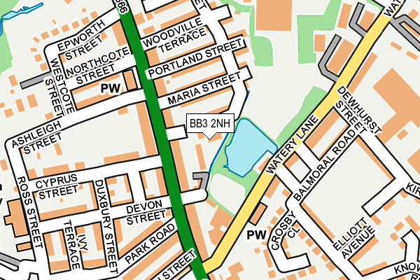 BB3 2NH map - OS OpenMap – Local (Ordnance Survey)