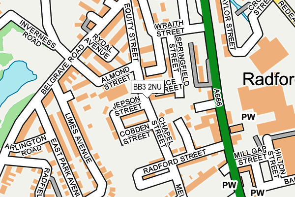 BB3 2NU map - OS OpenMap – Local (Ordnance Survey)